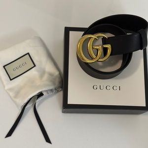 Double GG leather belt